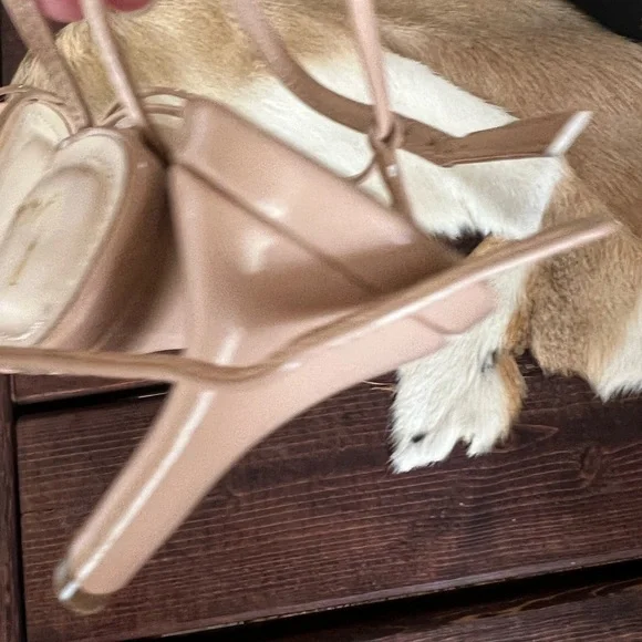 Lulus Ameera Light Nude Patent Ankle Strap Heels - Picture 4 of 5